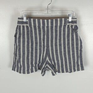 Christian Siriano 100% Linen Striped Shorts